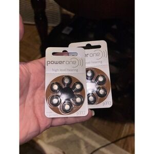 Power One p312 Hearing Aid Batteries 2 Packs of 6 Zinc Air 1.4V Brown Tab